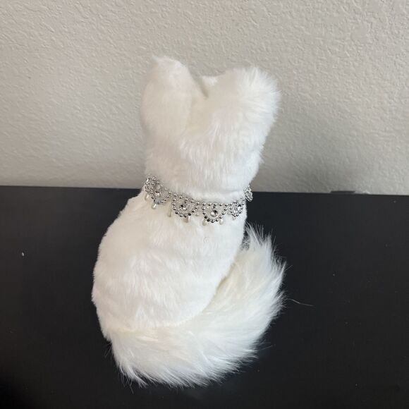 White Fluffy Dog Decor With Collar - Picture 3 of 7